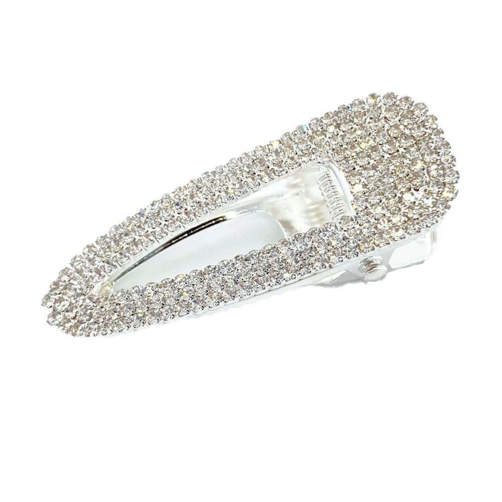Silver Diamond Crystal Barrette, Hair Clip NWT